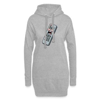 Schreiende Fernbedienung Cartoon - Hoodie-Kleid - Grau meliert - Vorne