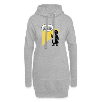 Hallo Onkel - Abholen? Dein Bruder nervt lustig - Hoodie-Kleid - Grau meliert - Vorne