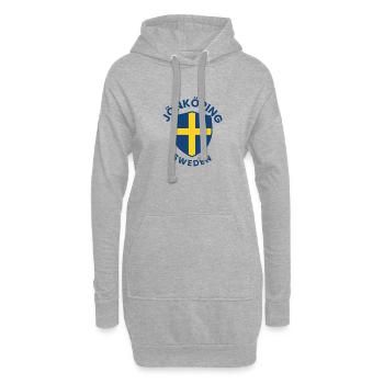 Jönköpinger Schild Schwedisches Kreuz - Hoodie-Kleid - Grau meliert - Vorne