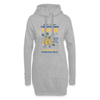 Tut mir leid, ich kann nicht, ich öffne Packs, Sammelkarten-Booster - Hoodie-Kleid - Grau meliert - Vorne