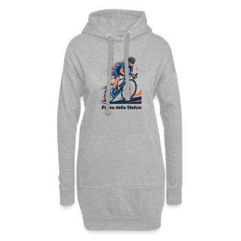 Passo Dello Stelvio Cyclist Sprint Neon Motion - Hoodie-Kleid - Grau meliert - Vorne