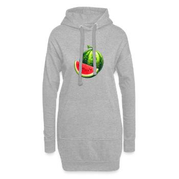 Pastèque - Sweat-shirt à capuche long Femme - gris chiné - Devant