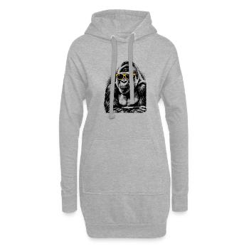 Gorilla Halftone – Neon Gelbe Sonnenbrille - Hoodie-Kleid - Grau meliert - Vorne