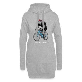 Cycliste Wolf Vélo de route Vélo de montagne Vélo sportif - Sweat-shirt à capuche long Femme - gris chiné - Devant