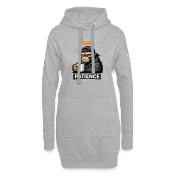 Zero Patience Monkey Streetwear - Hoodie-Kleid - Grau meliert - Vorne