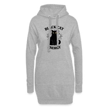 Black Cat Energie - Hoodie-Kleid - Grau meliert - Vorne