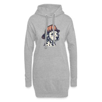 Vintage Dalmatiner-Feuerwehrhund - Hoodie-Kleid - Grau meliert - Vorne