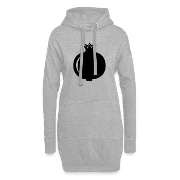 Granatapfel-Silhouette – Exotisches Fruchtdesign - Hoodie-Kleid - Grau meliert - Vorne