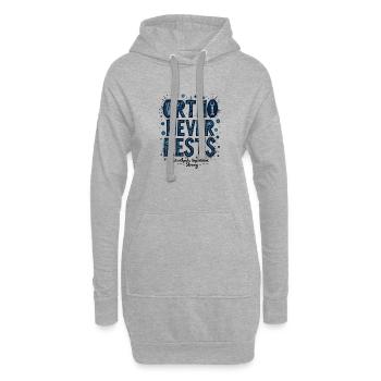 Ortho Nie Rastlos: Blaue Bakterien Typografie - Hoodie-Kleid - Grau meliert - Vorne