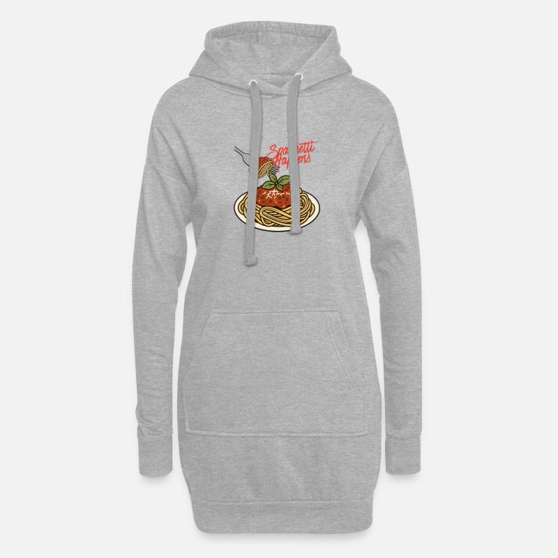 Spaghetti happens - Hoodie-Kleid - Grau meliert