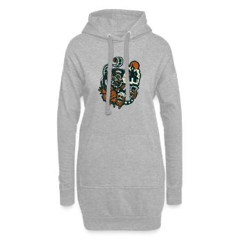 Horror Kino Retro Film Design - Hoodie-Kleid - Grau meliert - Vorne