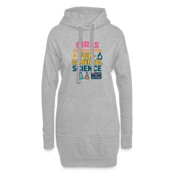 Les filles peuvent tout faire – Femmes en t-shirt STEM - Sweat-shirt à capuche long Femme - gris chiné - Devant