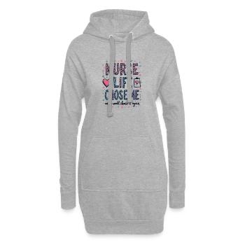 Pflegeleben Choose Me Motivdesign - Hoodie-Kleid - Grau meliert - Vorne