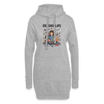 Kaffeechaos mit Kindern - Hoodie-Kleid - Grau meliert - Vorne
