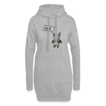 Nö! Fledermaus – Lustiges Design für Sturköpfe - Hoodie-Kleid - Grau meliert - Vorne