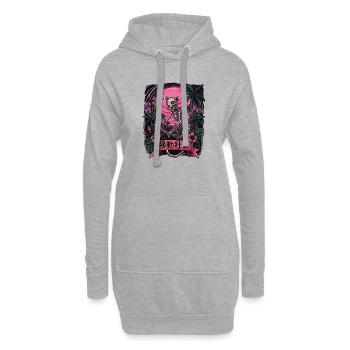 Tropical Skeleton Sunset - Hoodie Dress - heather grey - Front