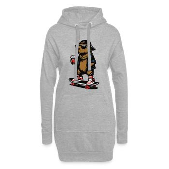 Colles Capybara Skateboard Kaffee - Hoodie-Kleid - Grau meliert - Vorne