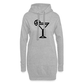 cocktail - Sweat-shirt à capuche long Femme - gris chiné - Devant