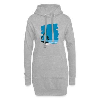 Strand Meer Palmen - Hoodie-Kleid - Grau meliert - Vorne