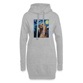 Chien Cocker Spaniel - Sweat-shirt à capuche long Femme - gris chiné - Devant