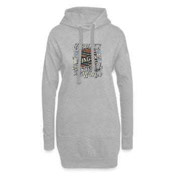Living In A Fictional World - Hoodie-Kleid - Grau meliert - Vorne