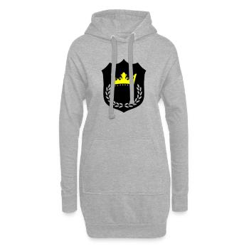 Couronne Splendeur Jaune Noir - Sweat-shirt à capuche long Femme - gris chiné - Devant