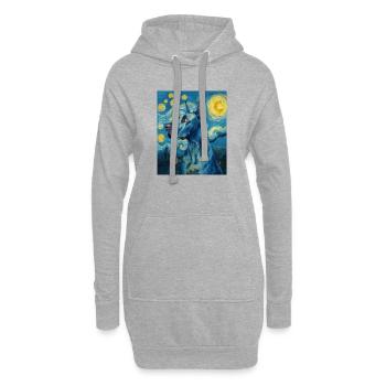 Deutsche Dogge - Hoodie-Kleid - Grau meliert - Vorne