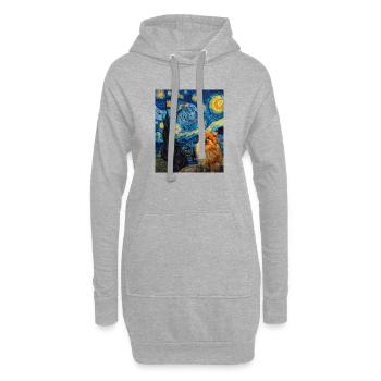 Zwergspitz Spitz Pomeranian - Sweat-shirt à capuche long Femme - gris chiné - Devant