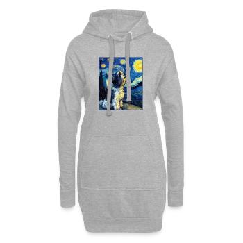 Shih Tzu - Sweat-shirt à capuche long Femme - gris chiné - Devant