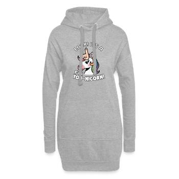 Freches Unicorn-Einhorn Spruch Fick dich - Hoodie-Kleid - Grau meliert - Vorne