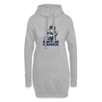 Loutre tricoteuse radicale - Sweat-shirt à capuche long Femme - gris chiné - Devant