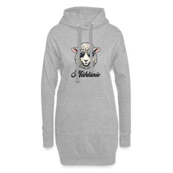 Mählanie Schaf mit Sonnenbrille - Hoodie-Kleid - Grau meliert - Vorne