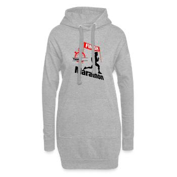 Marathon-Läuferzeit – Zielrekord - Hoodie-Kleid - Grau meliert - Vorne