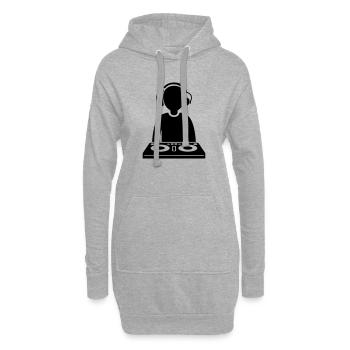 DJ Turntables Party - Hoodie-Kleid - Grau meliert - Vorne