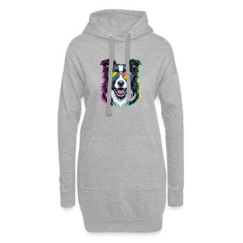 Pride-Monat LGBTQ – Border Collie - Hoodie-Kleid - Grau meliert - Vorne