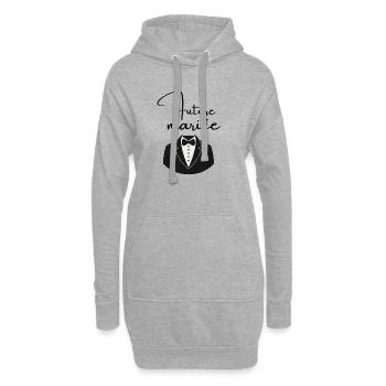 Future mariée - Sweat-shirt à capuche long Femme - gris chiné - Devant