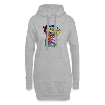 Donut Street Beat Boombox - Sweat-shirt à capuche long Femme - gris chiné - Devant