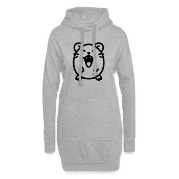 souris - Sweat-shirt à capuche long Femme - gris chiné - Devant
