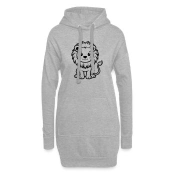 Lion - Sweat-shirt à capuche long Femme - gris chiné - Devant