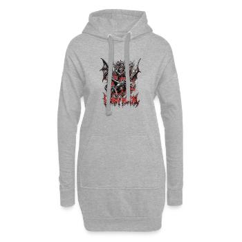 Heavy Metal Drache Dämon - Hoodie-Kleid - Grau meliert - Vorne