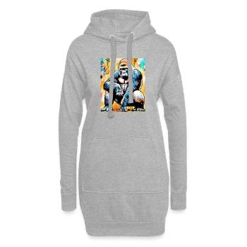gorille - Sweat-shirt à capuche long Femme - gris chiné - Devant
