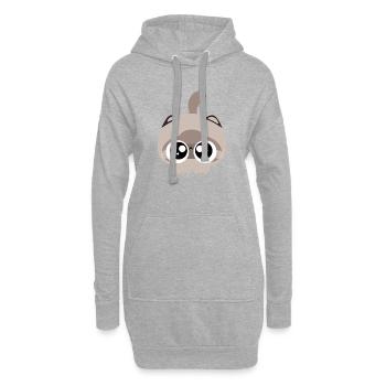Étincelle du chaton aux grands yeux - Sweat-shirt à capuche long Femme - gris chiné - Devant