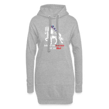 Island im Herzen Tölt im Blut - Islandpferdefans - Hoodie-Kleid - Grau meliert - Vorne