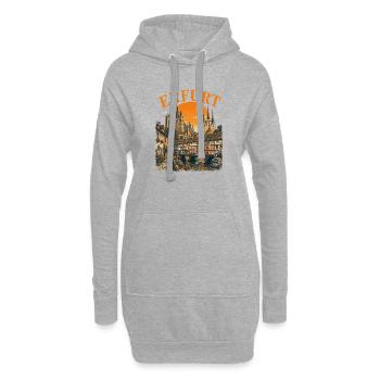  Vintage Erfurt Skyline historische Straßenansicht - Hoodie-Kleid - Grau meliert - Vorne