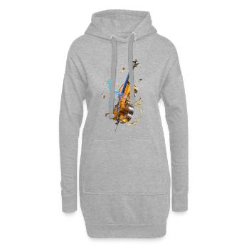Violin in Luminous Spirals - Hoodie Dress - heather grey - Front