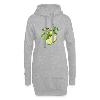 Limetten Aquarell Frische - Hoodie-Kleid - Grau meliert - Vorne