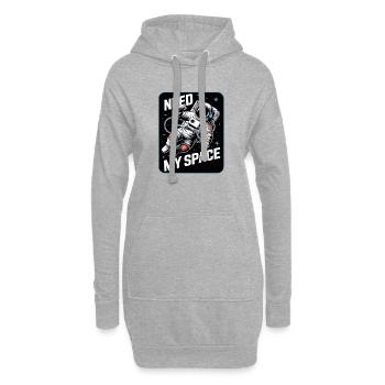 Need My Space Astronaut - Hoodie-Kleid - Grau meliert - Vorne