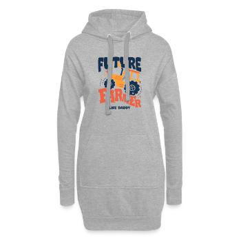 Futur fermier comme papa bébé tracteur - Sweat-shirt à capuche long Femme - gris chiné - Devant