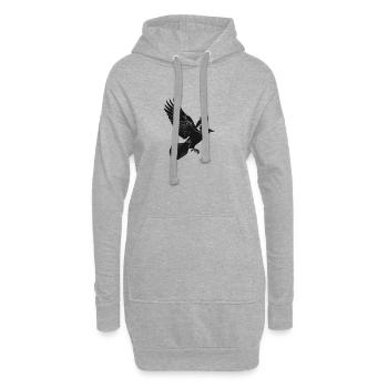 Corbeau - Sweat-shirt à capuche long Femme - gris chiné - Devant