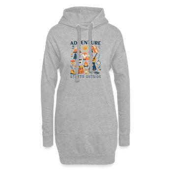 Adventure Starts Outside Borderless Camping Hiking - Hoodie Dress - heather grey - Front